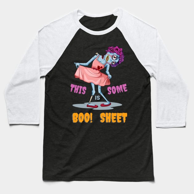 This Is Some Boo Sheet Pretty Girl Halloween Baseball T-Shirt by 3dozecreations